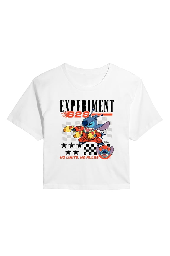 - Stitch Racing Jersey - Juniors Cropped Graphic T-Shirt