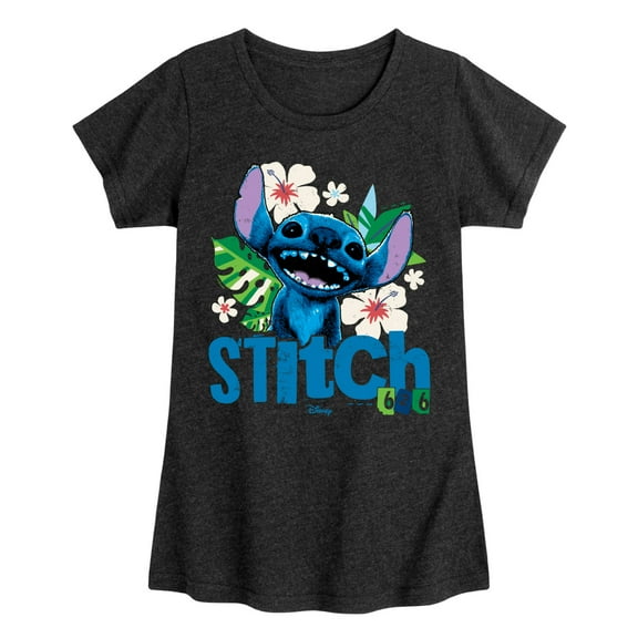Lilo & Stitch - Stitch Smiling 626 - Toddler And Youth Girls Fitted Short Sleeve Graphic T-shirt