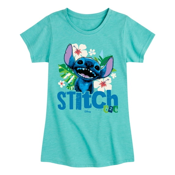 Lilo & Stitch - Stitch Smiling 626 - Toddler And Youth Girls Fitted Short Sleeve Graphic T-shirt