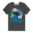 thumbnail image 1 of Lilo & Stitch - Stitch Smiling 626 - Toddler And Youth Short Sleeve Graphic T-shirt, 1 of 4