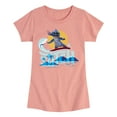 thumbnail image 1 of Lilo & Stitch - Stitch Surfing - Toddler And Youth Girls Fitted Short Sleeve Graphic T-shirt, 1 of 4
