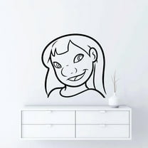 Lilo Happy Girl Smile Lilo and Stitch Disney Cartoon Wall Sticker Art Decal for Boys Girls Room Bedroom Kindergarten Nursery House Fun Home Decors Stickers Wall Art Vinyl Decoration Size (20x20 inch)