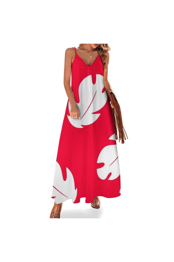 Lilo Hawaiian Floral Leaves Sleeveless Dress Women's Evening Dress Womans Clothing