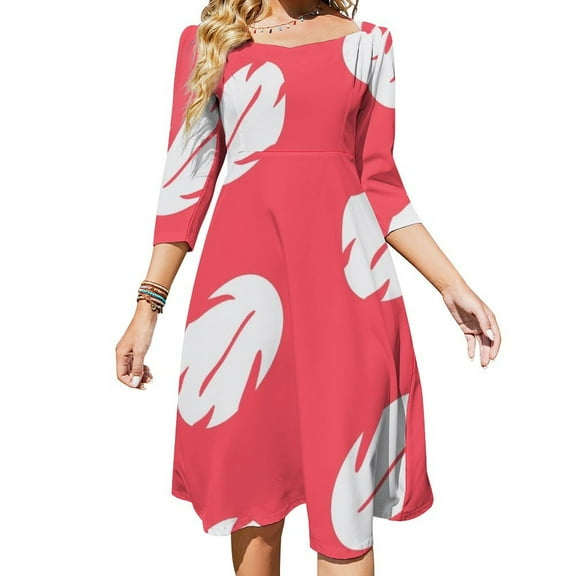 Lilo Hawaiian Leave Women's Fall Dresses Casual Loose Flowy Swing Shift Dress