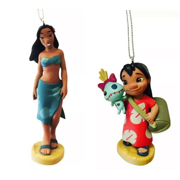 Lilo Sister Nani Pelekai & Lilo Girl 3" PVC Ornament Set Figure Figurine Charm