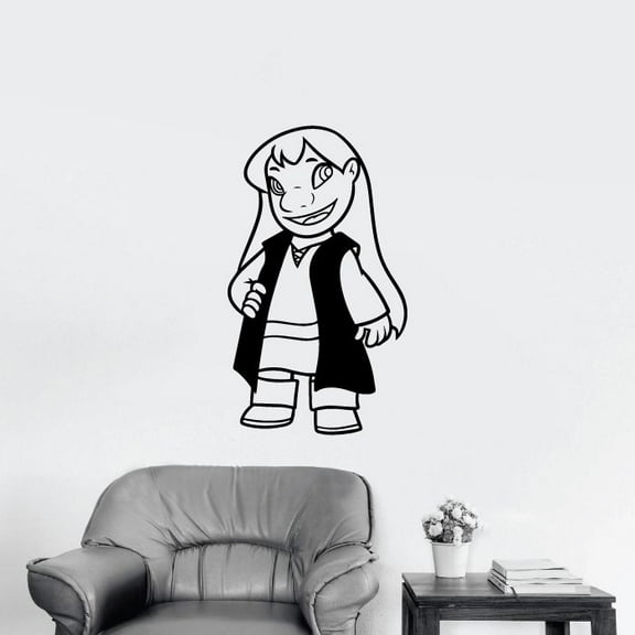 Lilo Smile Happy Girl Lilo and Stitch Disney Cartoon Wall Sticker Art Decal for Boys Girls Room Bedroom Kindergarten Nursery House Fun Home Decors Stickers Wall Art Vinyl Decoration Size (20x14 inch)