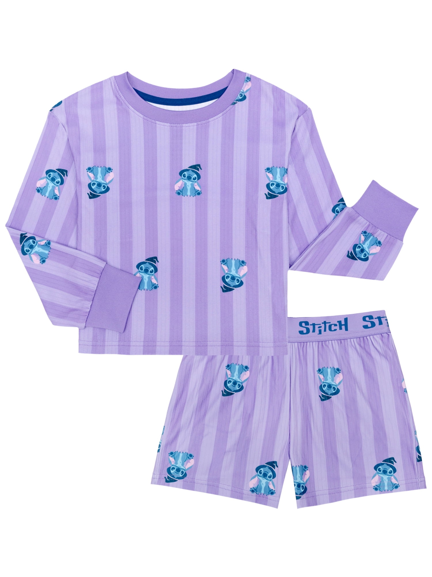 Lilo & Stich Girls Halloween Long Sleeve Top and Short Pajama Set, 2-Piece, Sizes 4-12