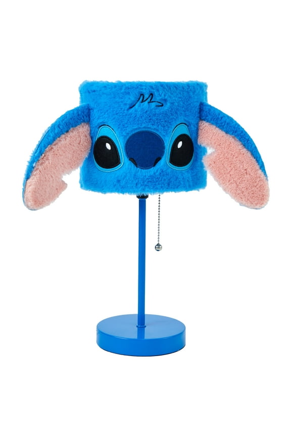 15" Power Outlet Table Lamp with Blue Shade