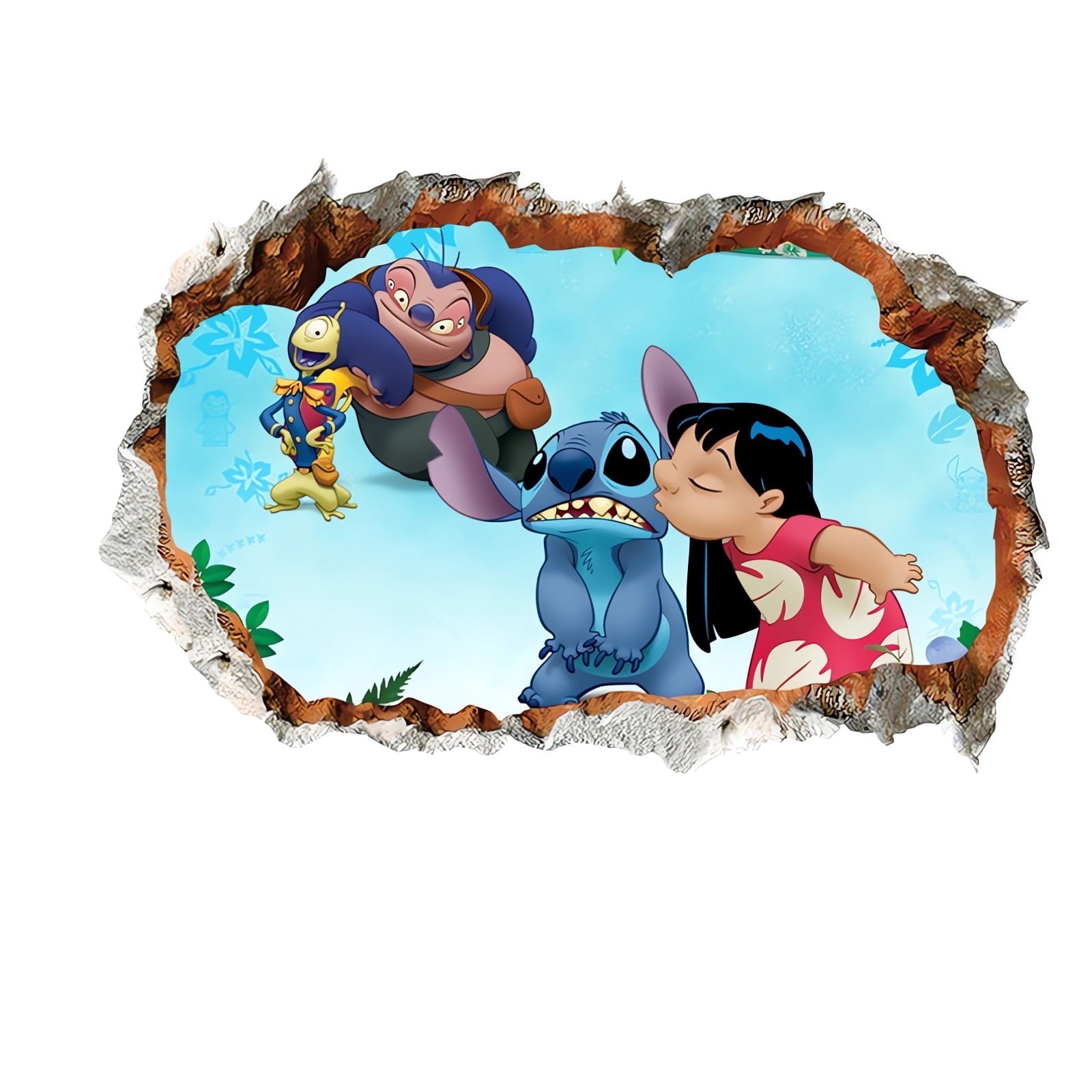 Lilo \u0026 Stitch 3D Wall Decals,Anime Cartoon Self-Adhesive Stickers Background Wall Decoration for Kids Room.