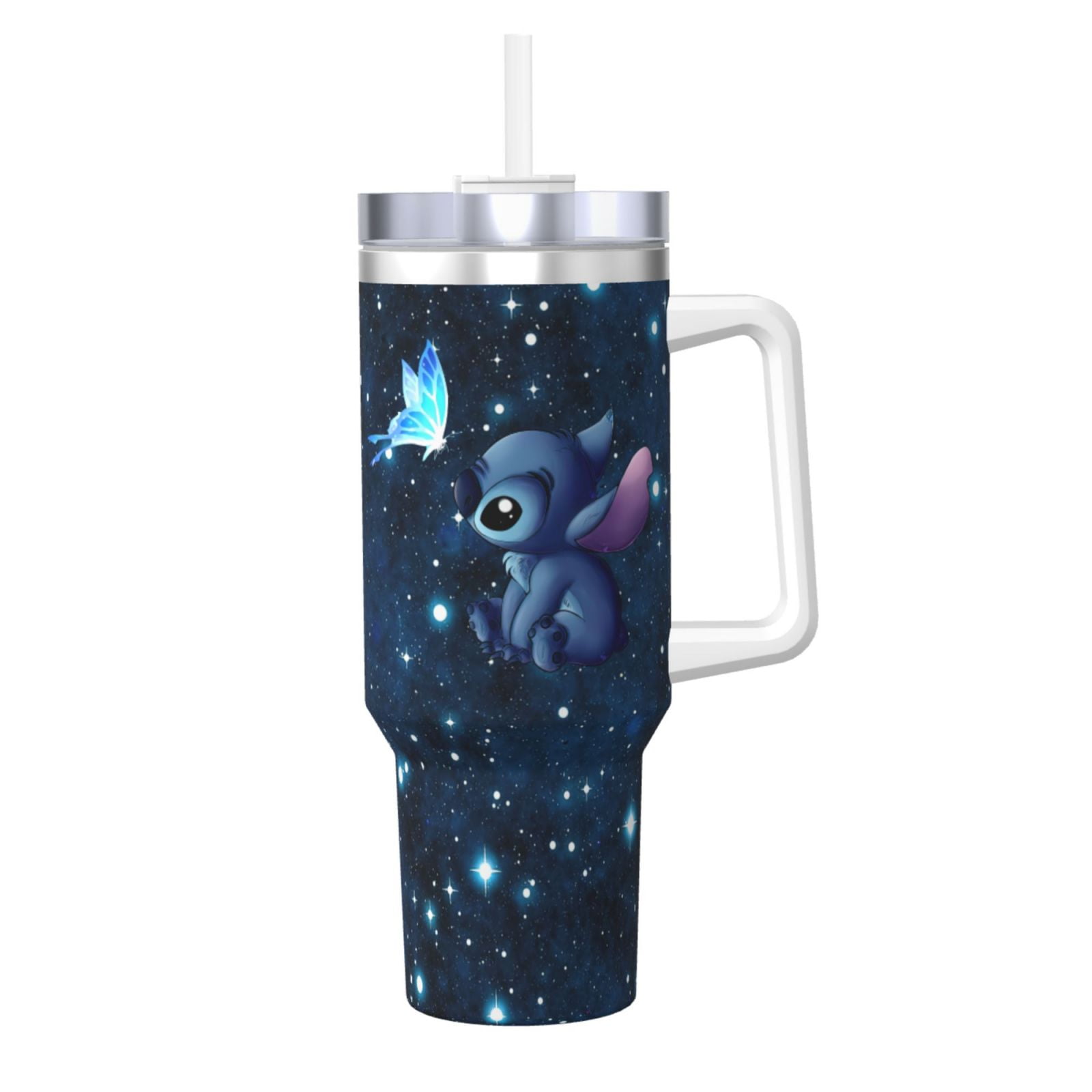 Lilo & Stitch 40 Oz Stainless Steel Tumbler with Reusable Lid and Straw