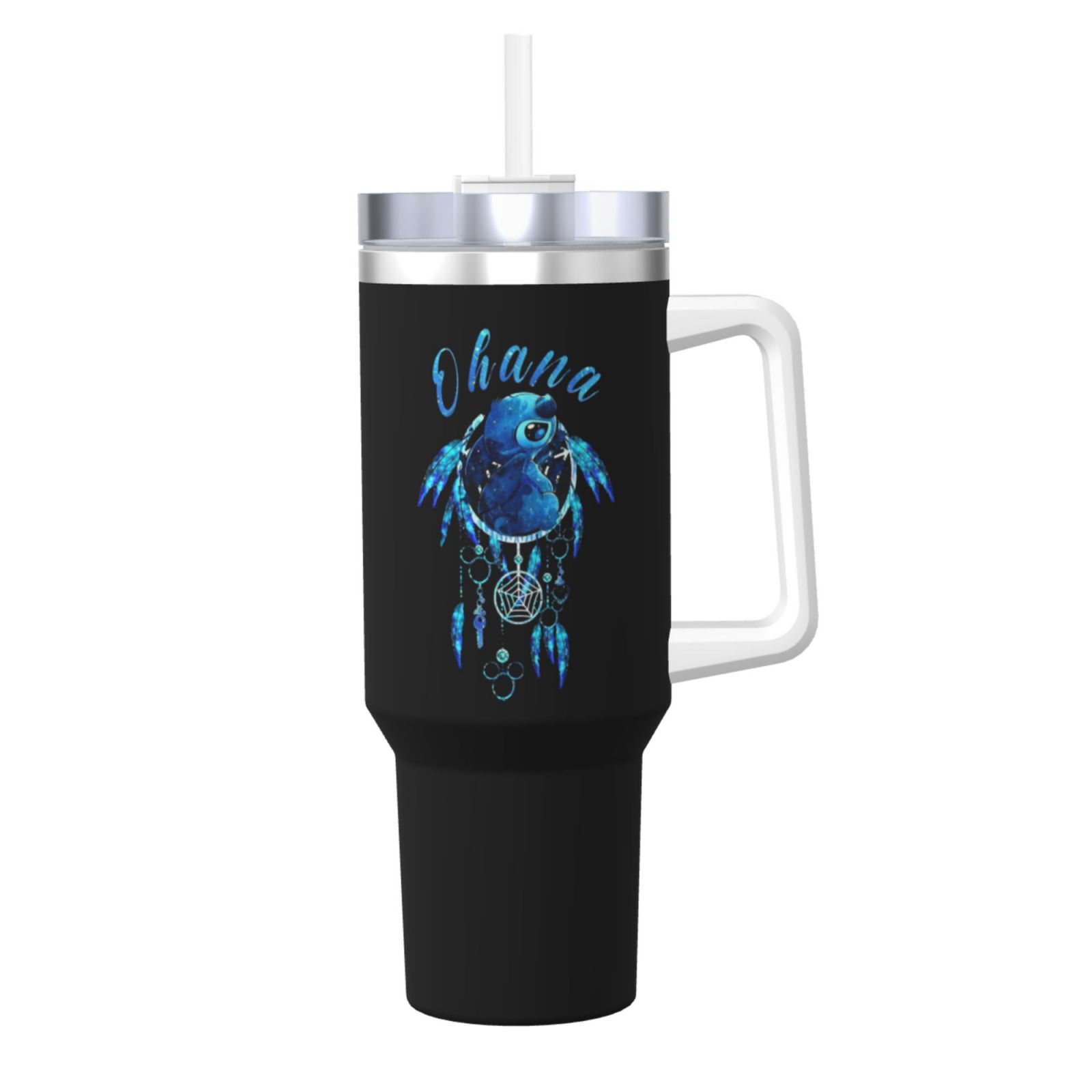 Lilo & Stitch 40 Oz Stainless Steel Tumbler with Reusable Lid and Straw