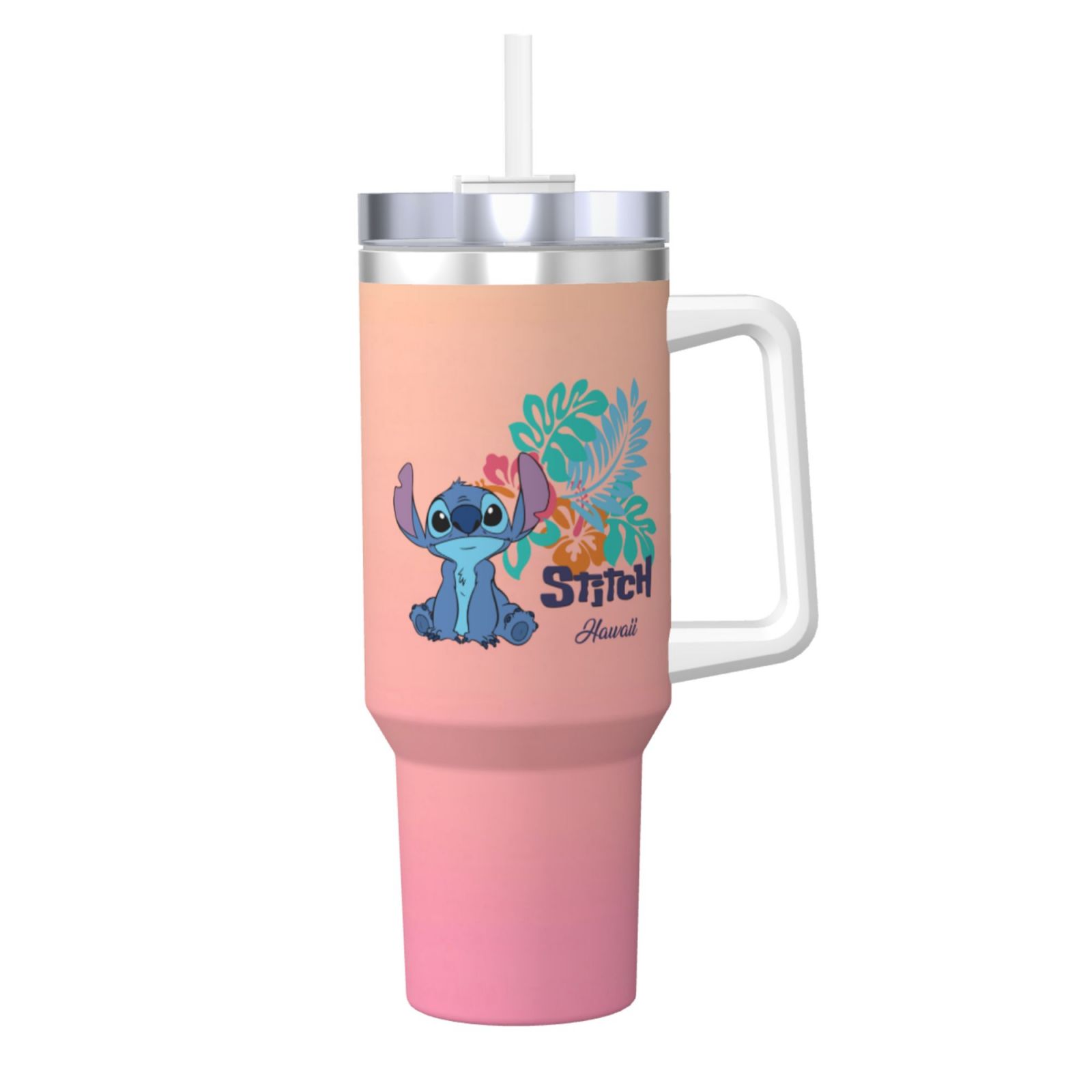Lilo & Stitch 40 Oz Stainless Steel Tumbler with Reusable Lid and Straw