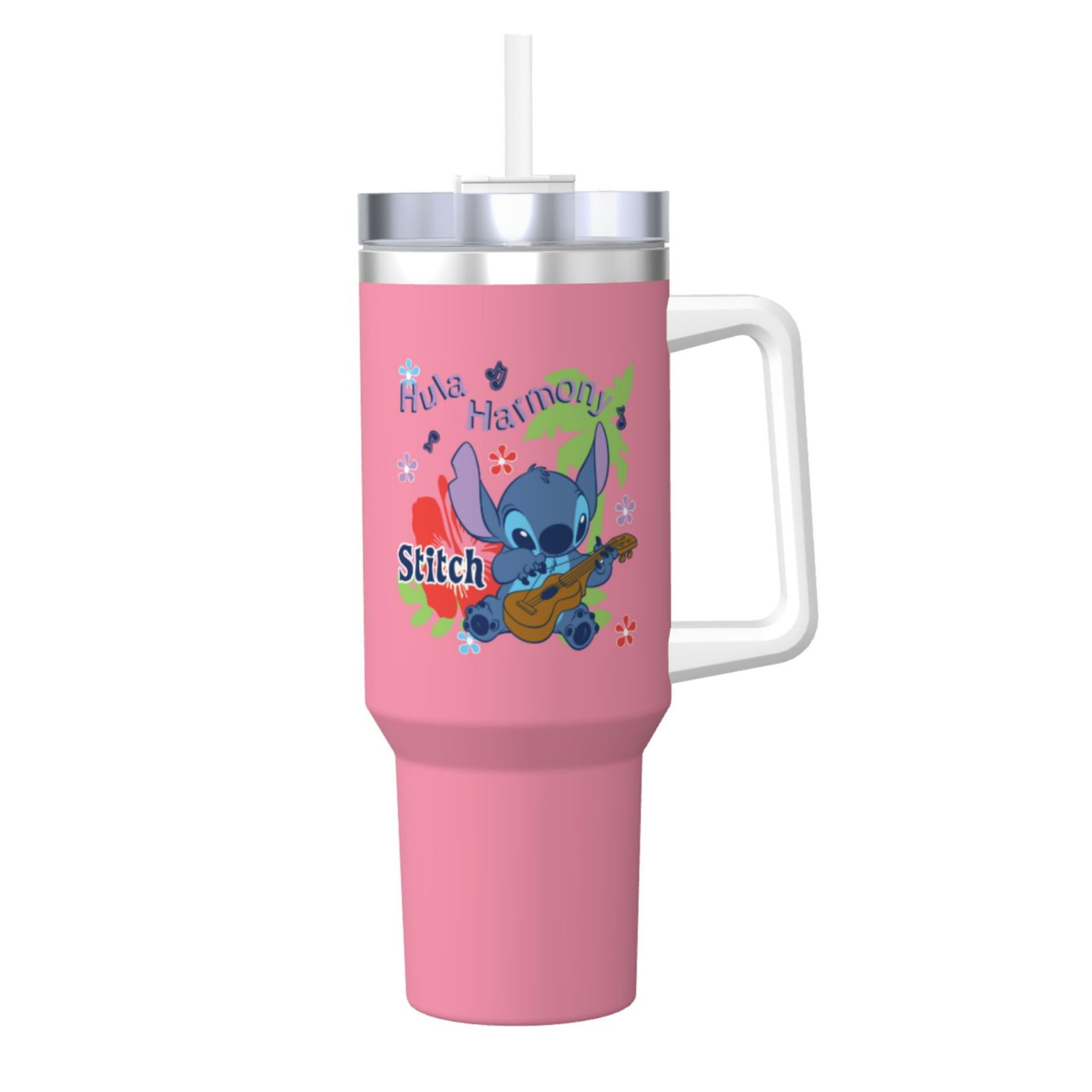 Lilo & Stitch 40 Oz Stainless Steel Tumbler with Reusable Lid and Straw