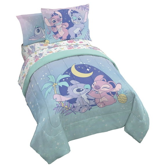 Lilo & Stitch 7 Piece Kids Full Size Bedding Set  Dreamin Collection with Shams | Disney Bedroom Decor