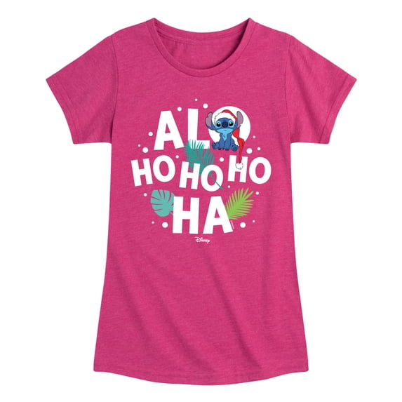 Lilo & Stitch - Alo Ho Ho Ho Ha - Girls Fitted Short Sleeve Tee