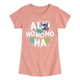 thumbnail image 1 of Lilo & Stitch - Alo Ho Ho Ho Ha - Girls Fitted Short Sleeve Tee, 1 of 5