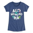 thumbnail image 1 of Lilo & Stitch - Alo Ho Ho Ho Ha - Girls Fitted Short Sleeve Tee, 1 of 5