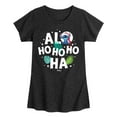 thumbnail image 1 of Lilo & Stitch - Alo Ho Ho Ho Ha - Girls Fitted Short Sleeve Tee, 1 of 5