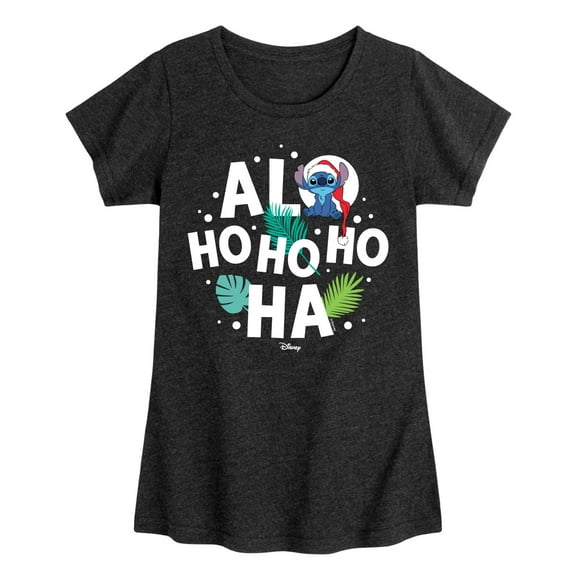 Lilo & Stitch - Alo Ho Ho Ho Ha - Girls Fitted Short Sleeve Tee