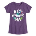 thumbnail image 1 of Lilo & Stitch - Alo Ho Ho Ho Ha - Girls Fitted Short Sleeve Tee, 1 of 5
