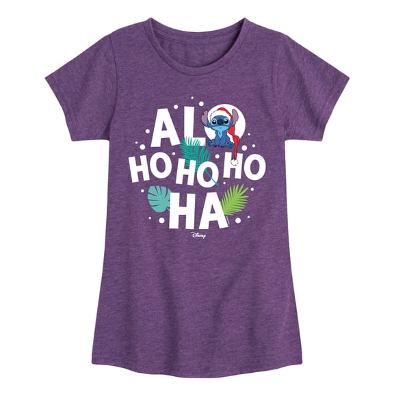 Lilo & Stitch - Alo Ho Ho Ho Ha - Girls Fitted Short Sleeve Tee