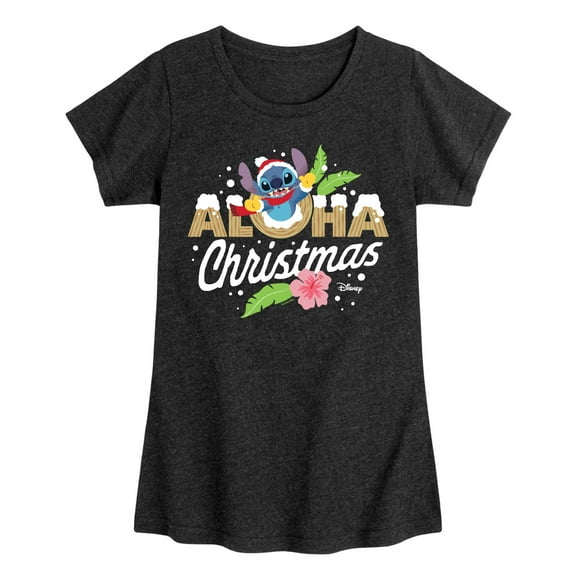 Lilo & Stitch - Aloha Christmas - Girls Fitted Short Sleeve Tee