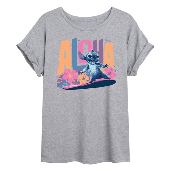 Lilo & Stitch - Aloha Stitch - Juniors Oversized Graphic T-Shirt