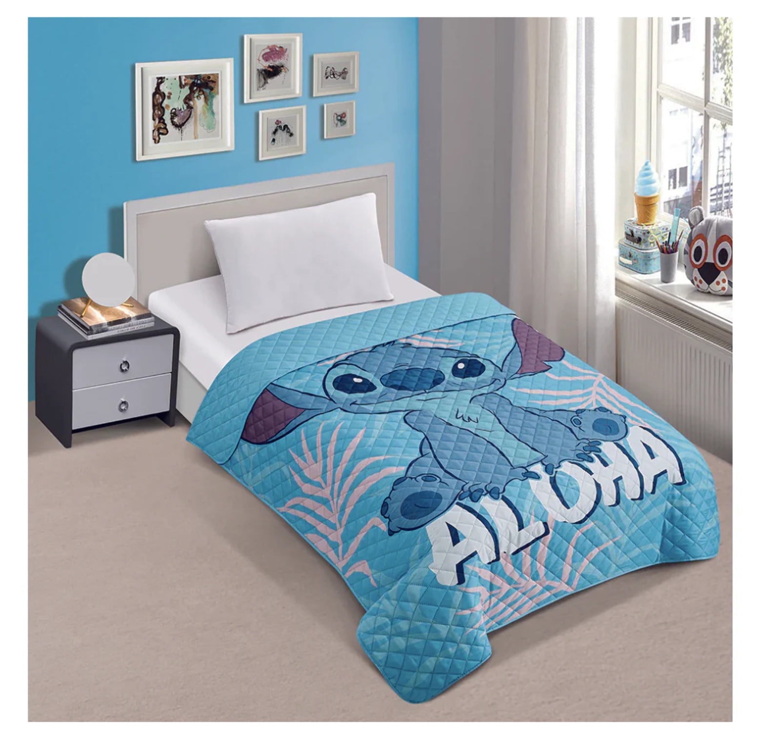 Lilo & Stitch "Aloha" Twin/Full Quilted Bedspread Only