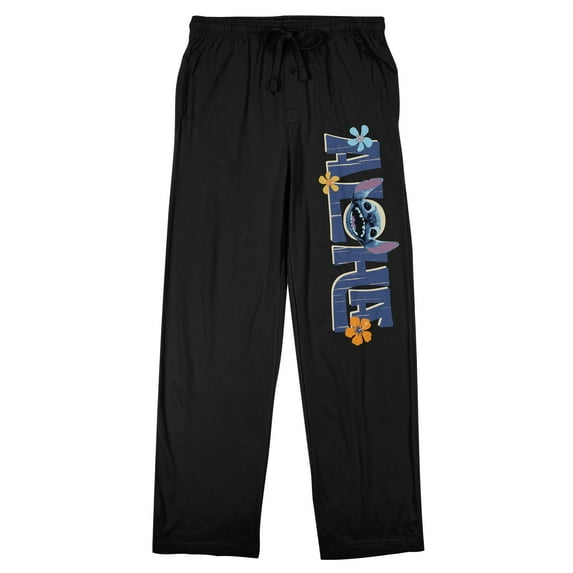 Lilo & Stitch Aloha on Black Adult Sleep Pant-XS