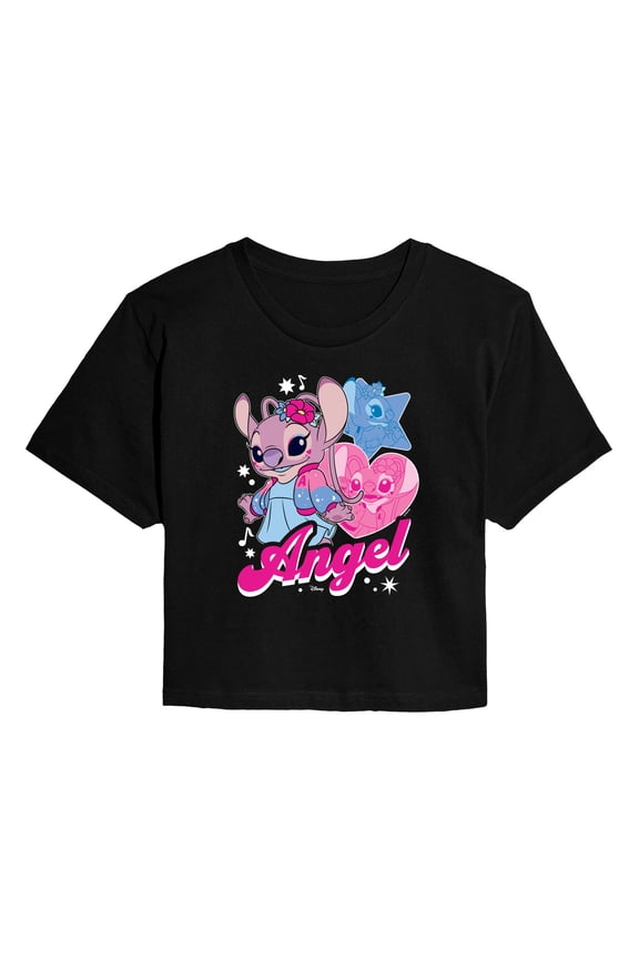- Angel Popstar - Juniors Cropped Graphic T-Shirt