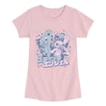 thumbnail image 1 of Lilo & Stitch - Angel & Stitch Katakana Girls' Fitted Short Sleeve Graphic T-Shirt, 1 of 5