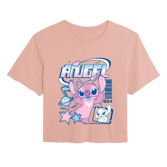 Lilo & Stitch - Angel Y2k - Juniors Cropped Graphic T-Shirt