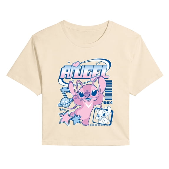 Lilo & Stitch - Angel Y2k - Juniors Cropped Graphic T-Shirt