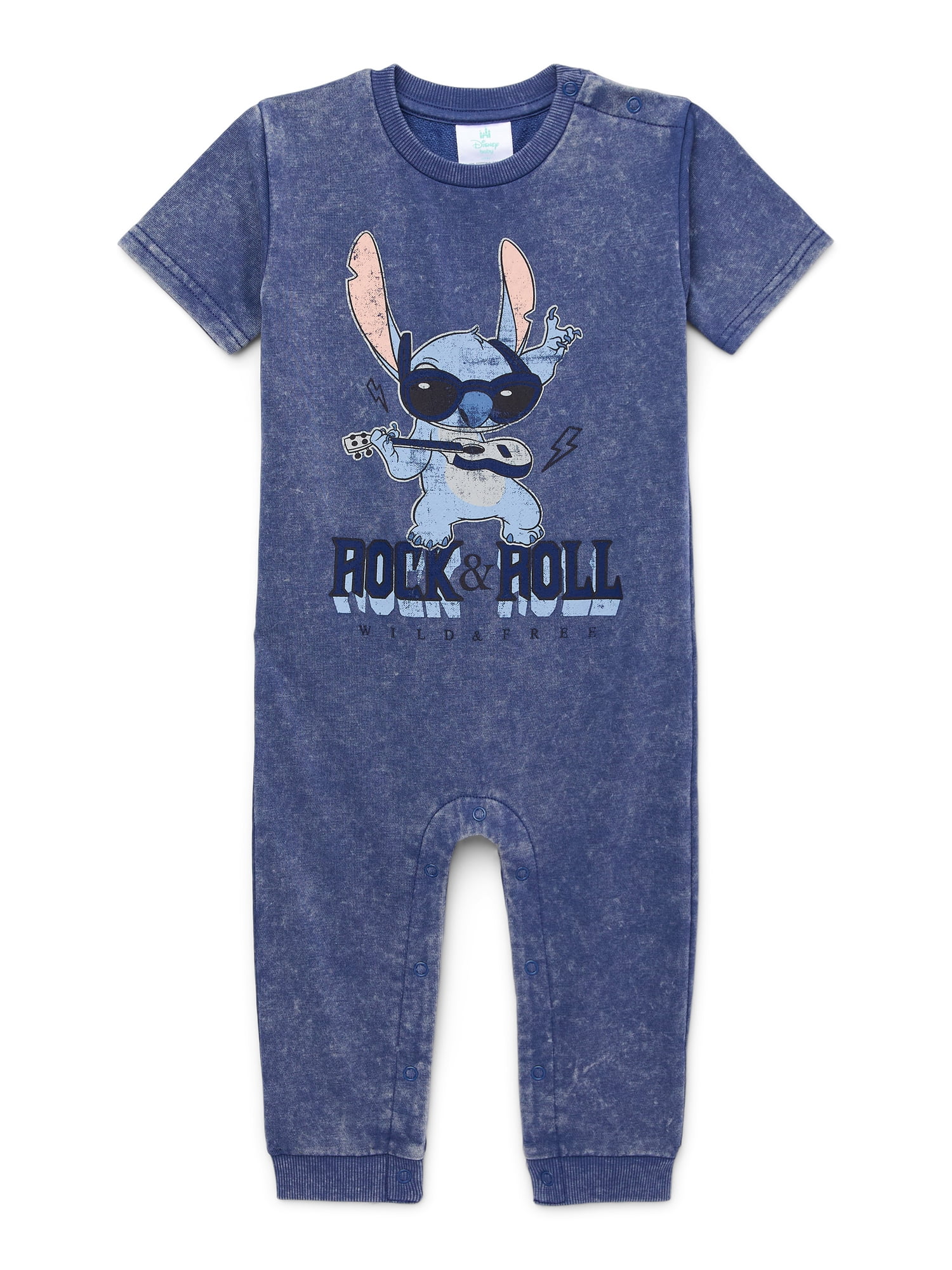 Disney Lilo Stitch Baby Boys Graphic Mineral Washed Romper Sizes 0 3 Months 24 Months Walmart