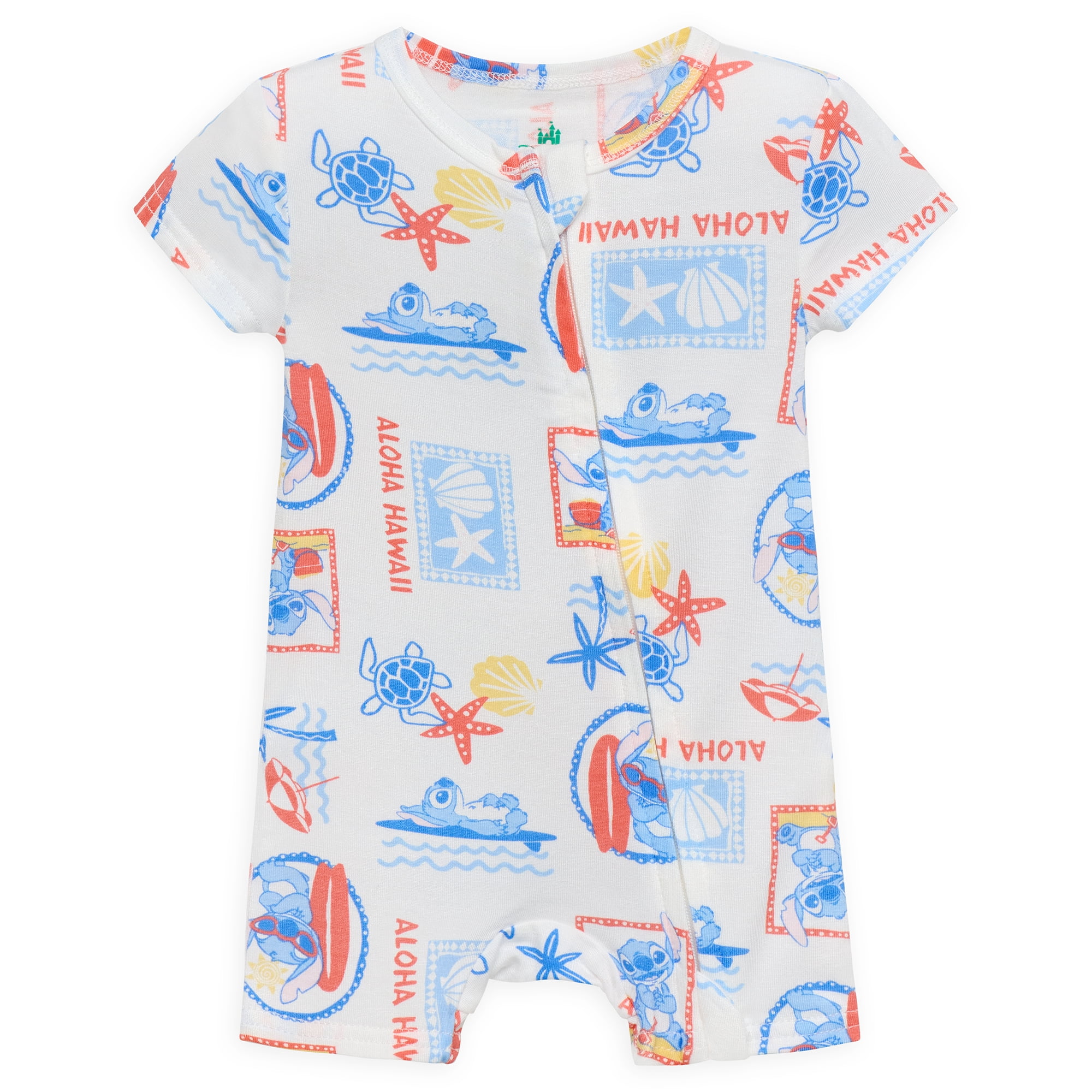 Disney Lilo and Stith Baby Boys Printed Viscose Romper Shortie, Sizes NB-24M