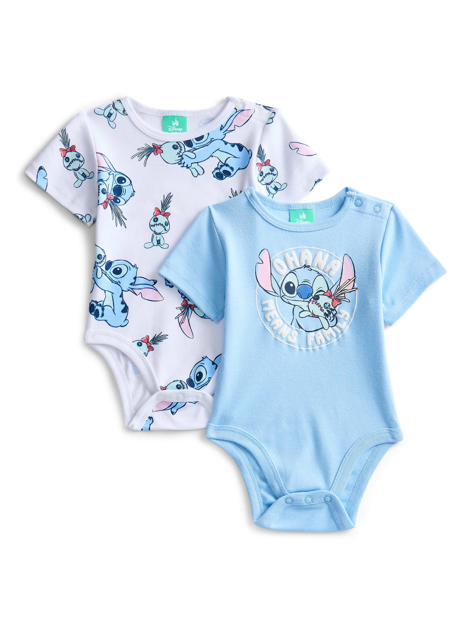 Lilo and Stitch Baby Boys or Girls Graphic One-Piece Bodysuits, 2-Pack, Sizes 0/3M-24M