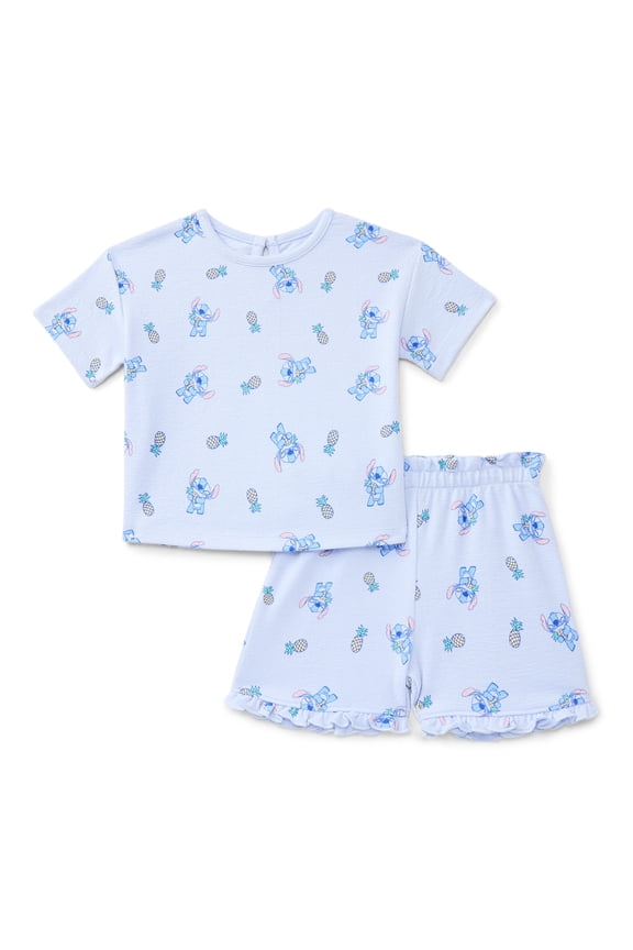 Baby Girls Pineapples Textured Knit Top and Ruffle Shorts Set, 2-Piece, Sizes 0M-24M