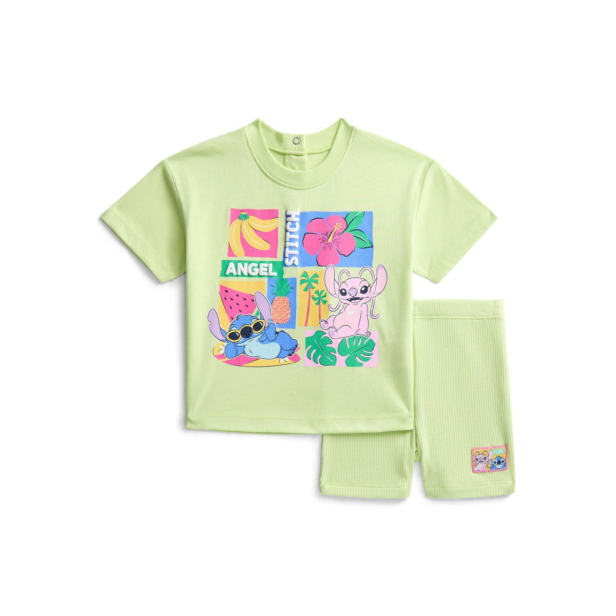 Lilo and Stitch Baby Girls Graphic Tee and Bike Shorts Set, 2-Piece, Sizes 0/3M-24M