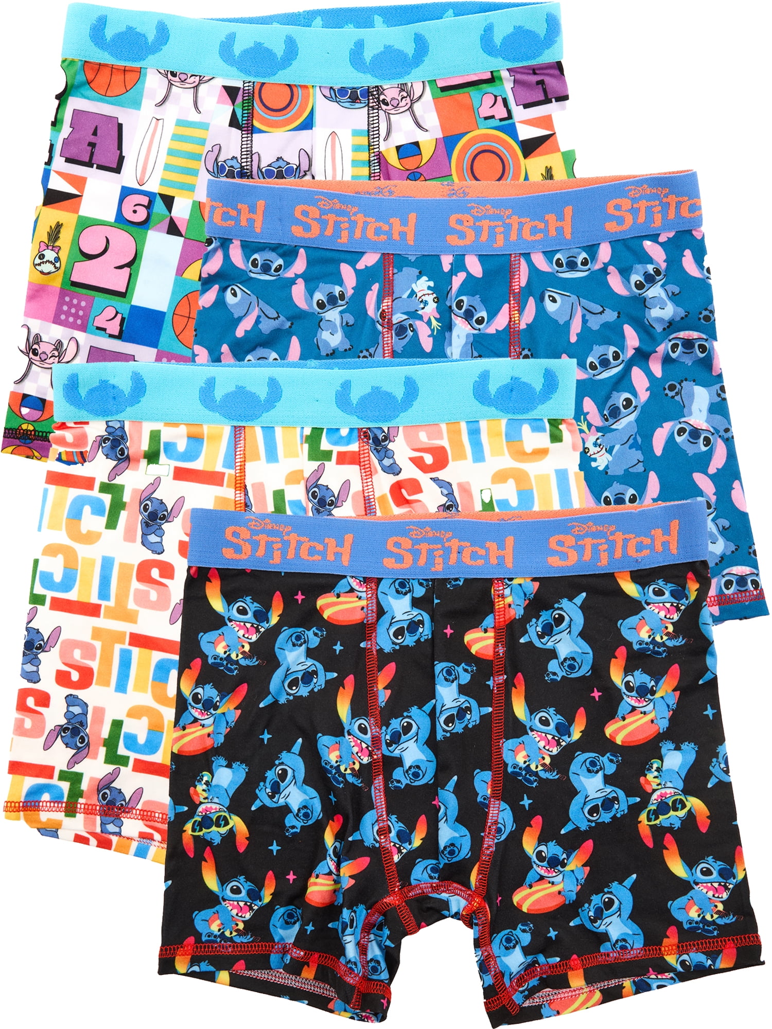 Lilo & Stitch Boys Boxer Brief Underwear, 4-Pack, Sizes XS-XL