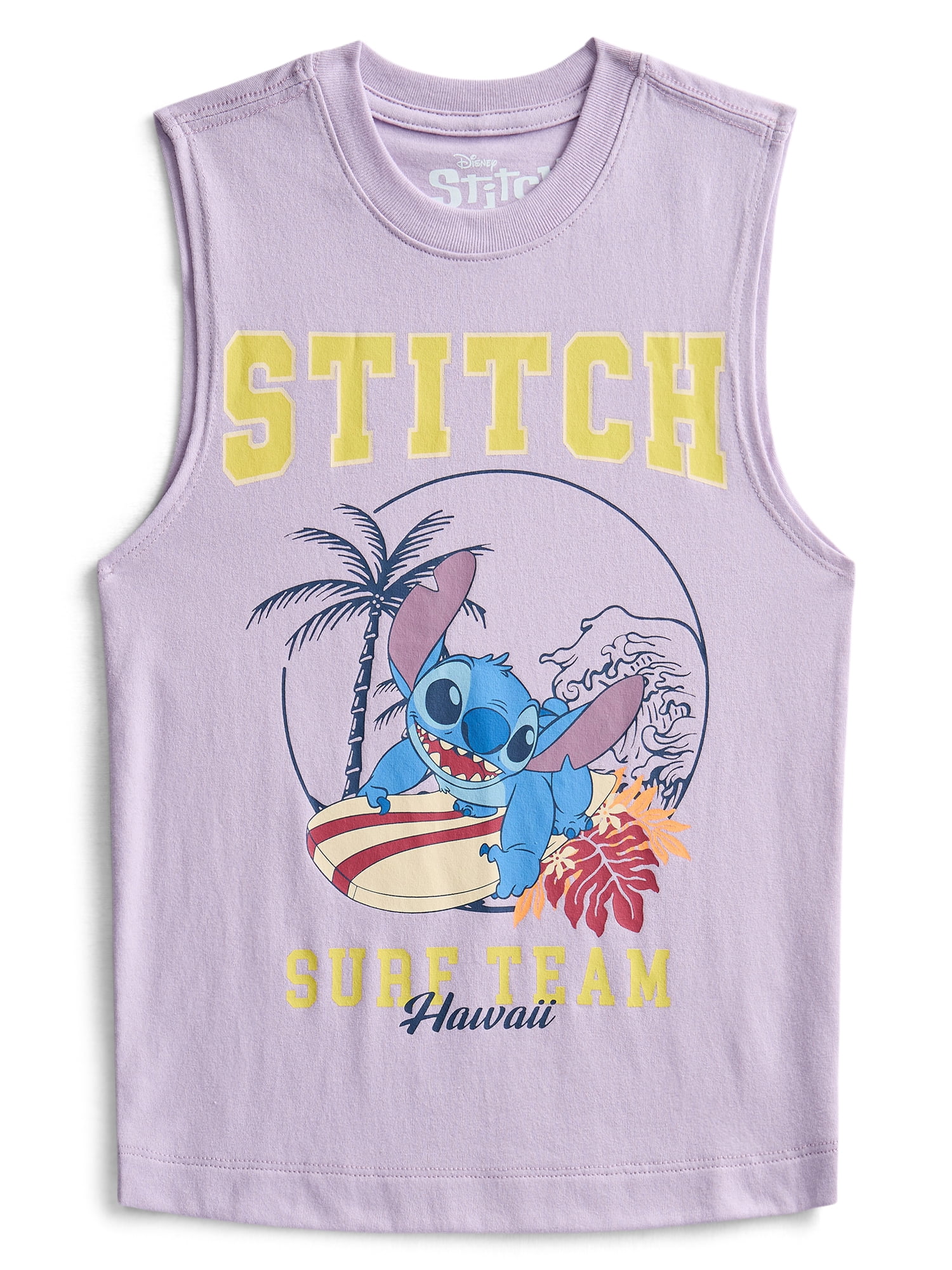 Lilo & Stitch Boys Surf Team Graphic Muscle Tank Top, Sizes 4-18