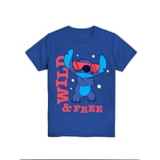 Lilo & Stitch Boys' Graphic Tee with Short Sleeves, Wild Sunglasses, Sizes 4-18