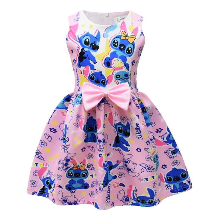 Lilo & Stitch Cartoon Animated Vibrant Summer Dress for Girls 