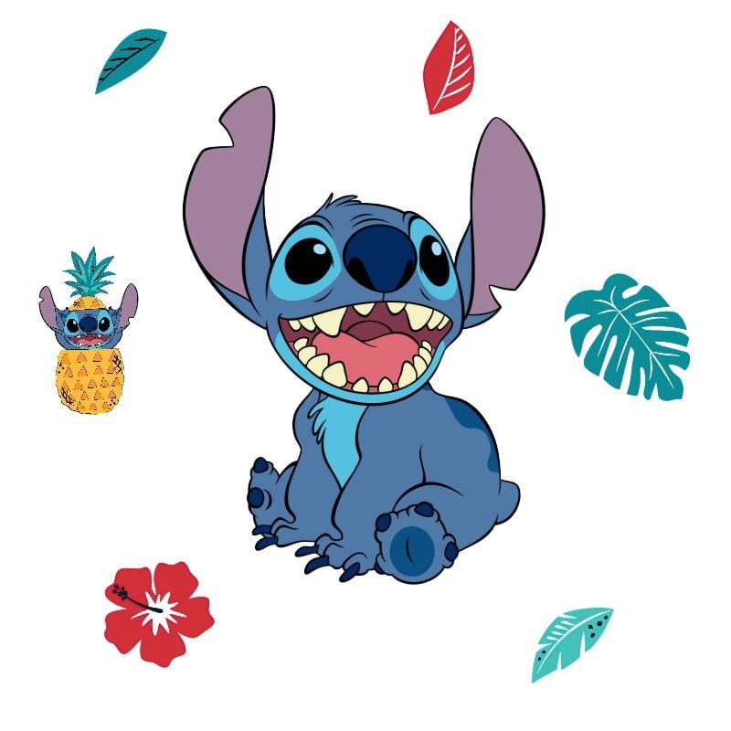 Stitch Cartoon Theme 3D Wall Decals,BedroomLiving Roomand Study Wall Background Decoration Stickers for Kids.