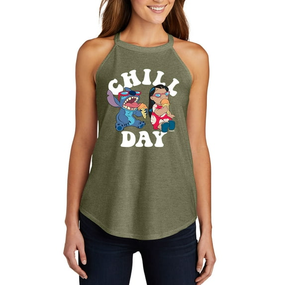 Lilo & Stitch- Chill Day - Ice Cream - Juniors Cropped Pullover Hoodie