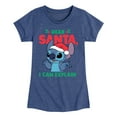thumbnail image 1 of Lilo & Stitch - Dear Santa I Can Explain - Girls Fitted Short Sleeve Tee, 1 of 4