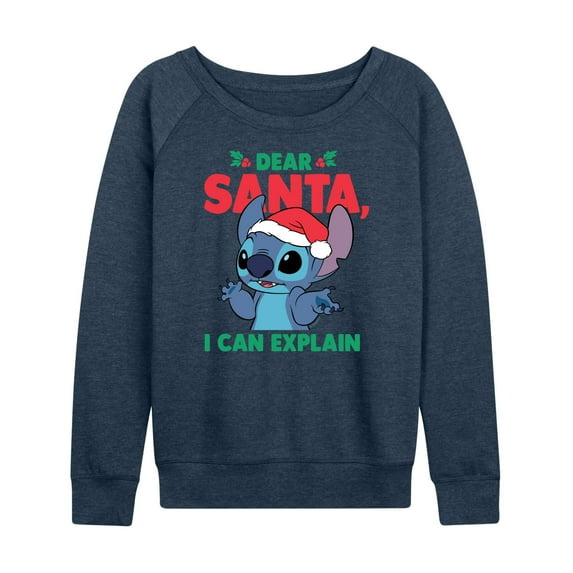 Lilo & Stitch - Dear Santa I Can Explain - Women's Lightweight French Terry Long Sleeve Shirt