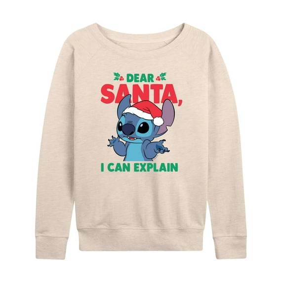 Lilo & Stitch - Dear Santa I Can Explain - Women's Lightweight French Terry Long Sleeve Shirt
