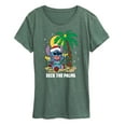 thumbnail image 1 of Lilo & Stitch - Deck The Palms Christmas - Women's Short Sleeve Graphic T-Shirt, 1 of 5