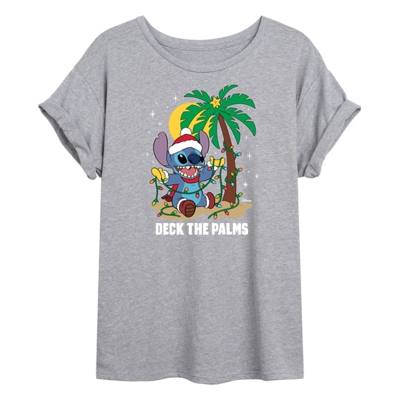 Lilo & Stitch - Deck The Palms - Juniors Ideal Flowy Muscle T-Shirt