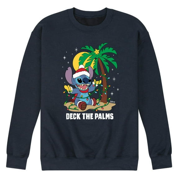 Lilo & Stitch - Deck The Palms - Men's Crew Neck Fleece Pullover
